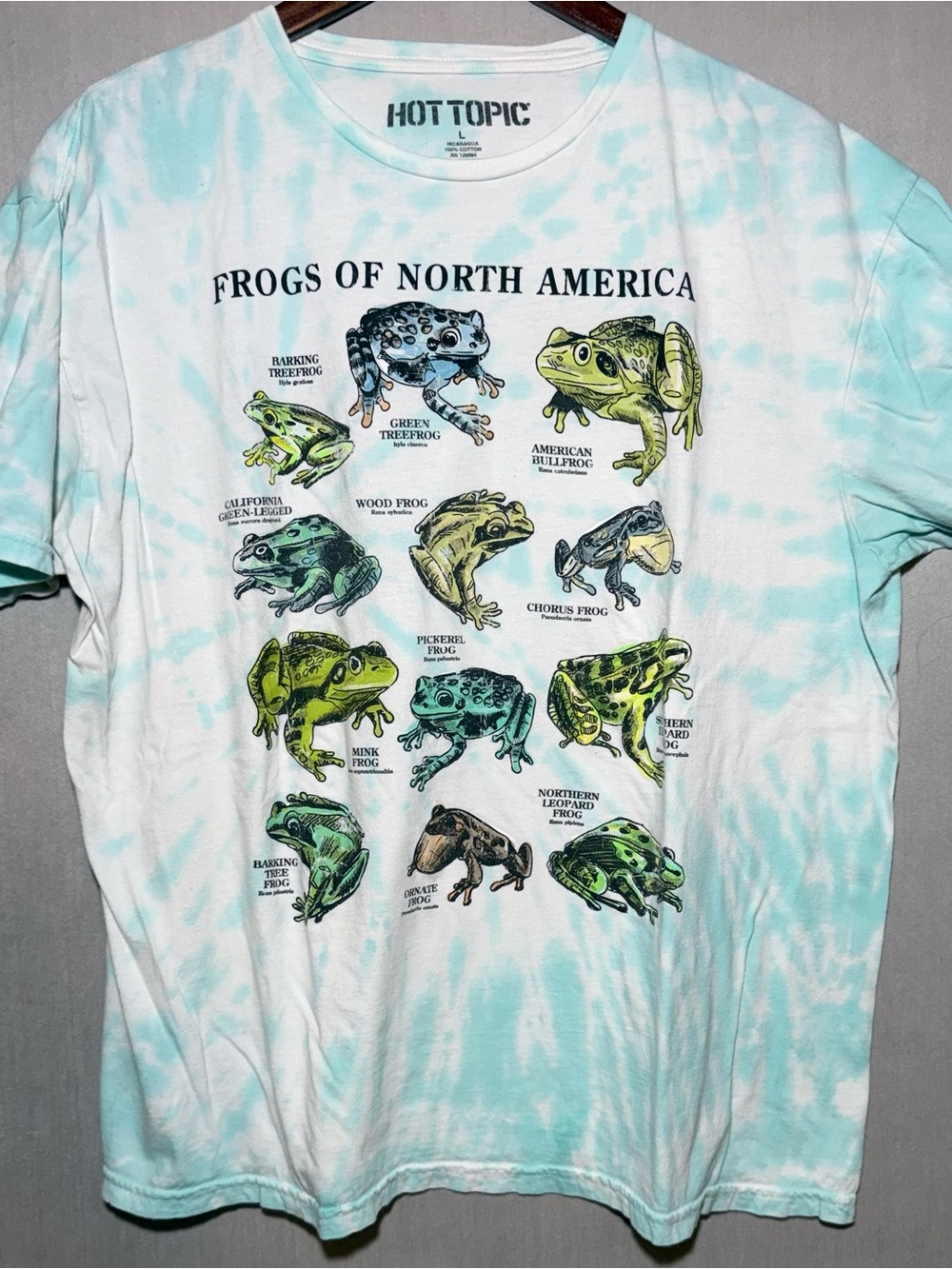 Hot Topic Mint & White Tie-Dye Graphic Tee